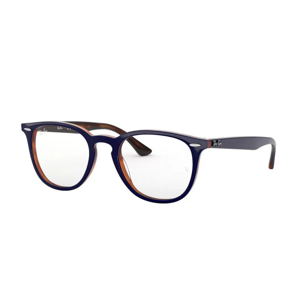 OCCHIALE DA VISTA UNISEX RAY-BAN RX 7159 - 5910 TOP BLU SU HAVANA ROSSO CALIBRO 50