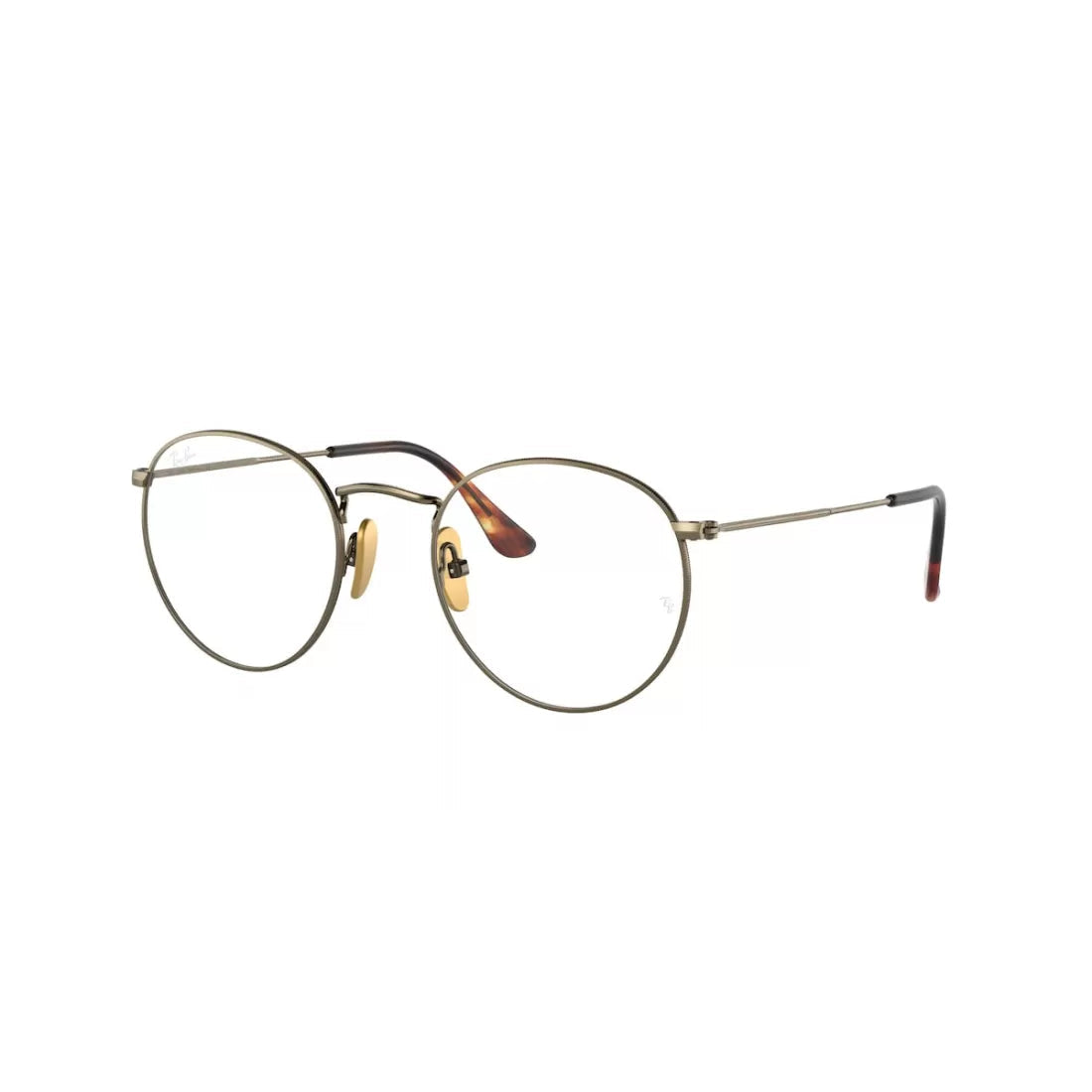 UNISEX EYEGLASSES RAY-BAN RX 8247V ROUND 1222 ANTIQUE GOLD DEMIGLOSS CALIBER 50 