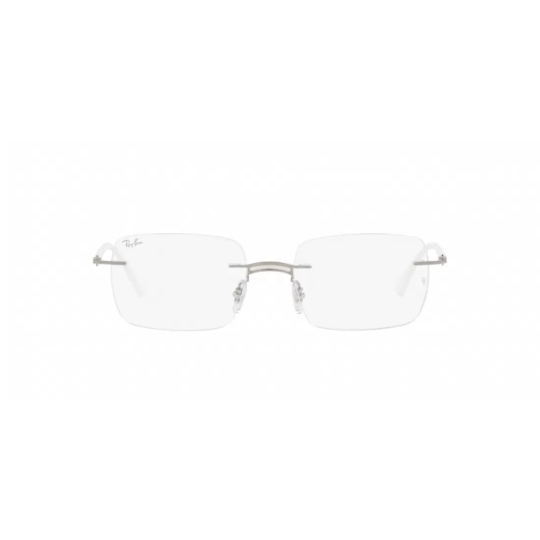 UNISEX EYEGLASSES RAY-BAN RX 8767 - 1228 WHITE ON SILVER CALIBER 51 