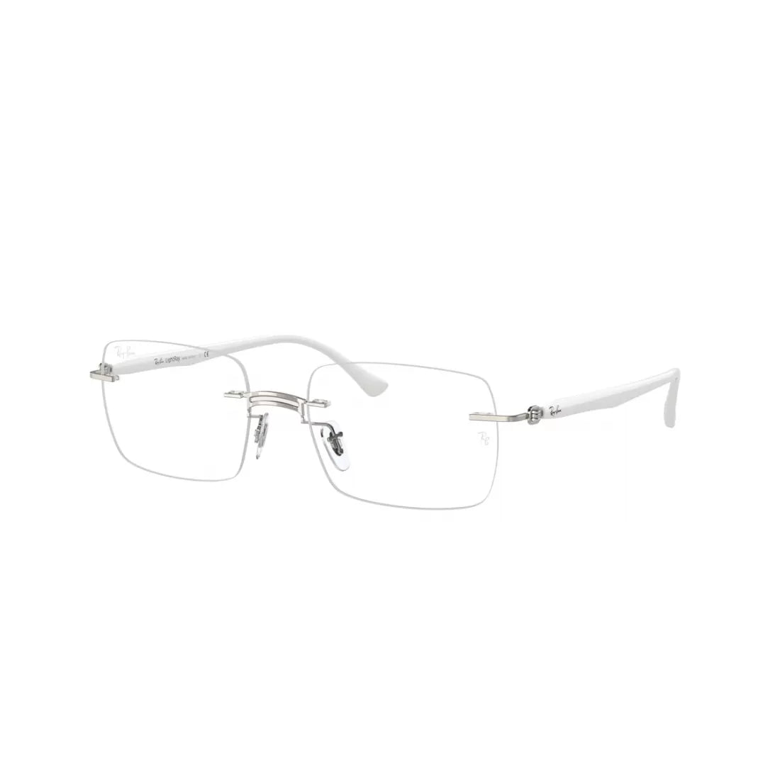 UNISEX EYEGLASSES RAY-BAN RX 8767 - 1228 WHITE ON SILVER CALIBER 51 