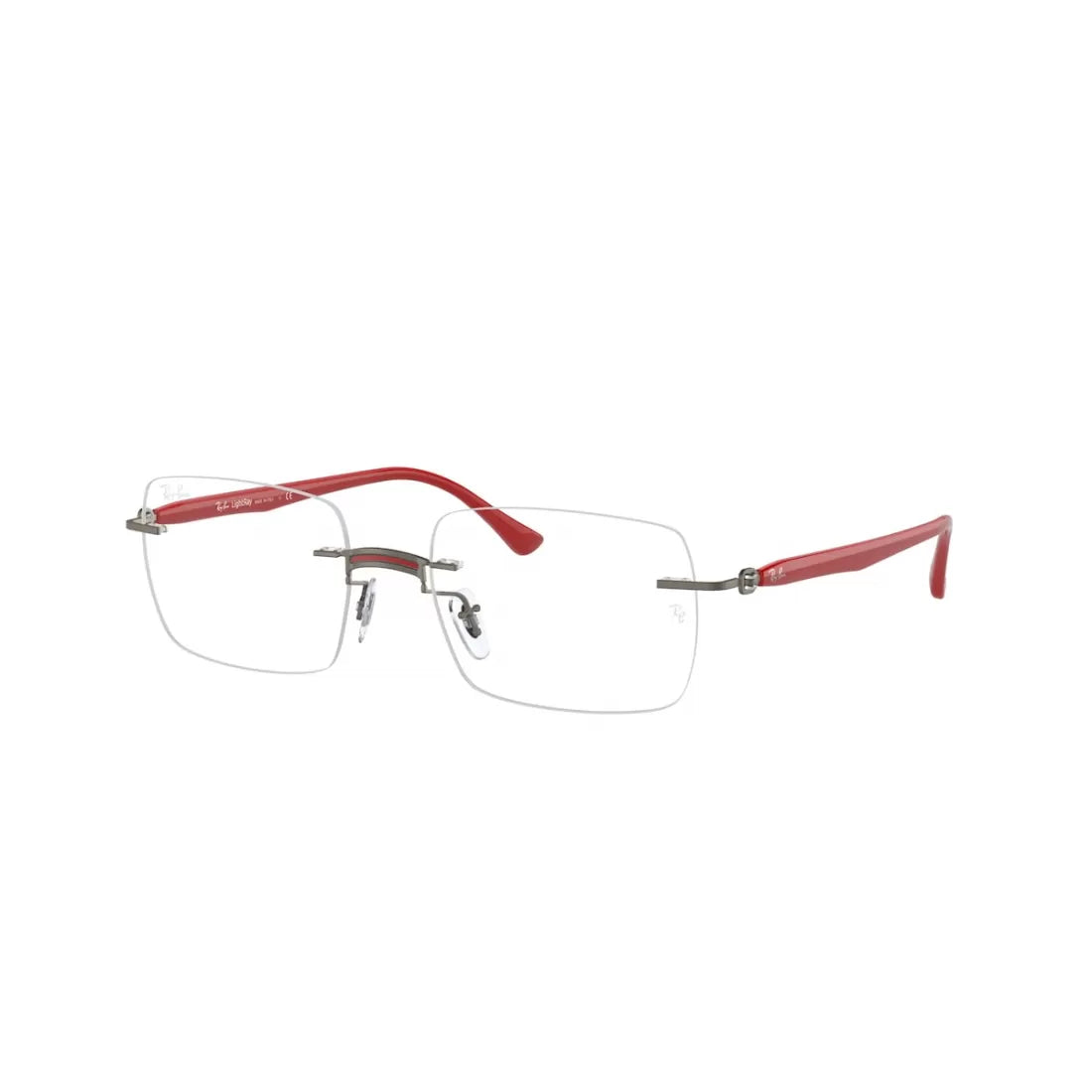 UNISEX EYEGLASSES RAY-BAN RX 8767 - 1229 RED ON GUNMETAL POLISHING CALIBER 51 