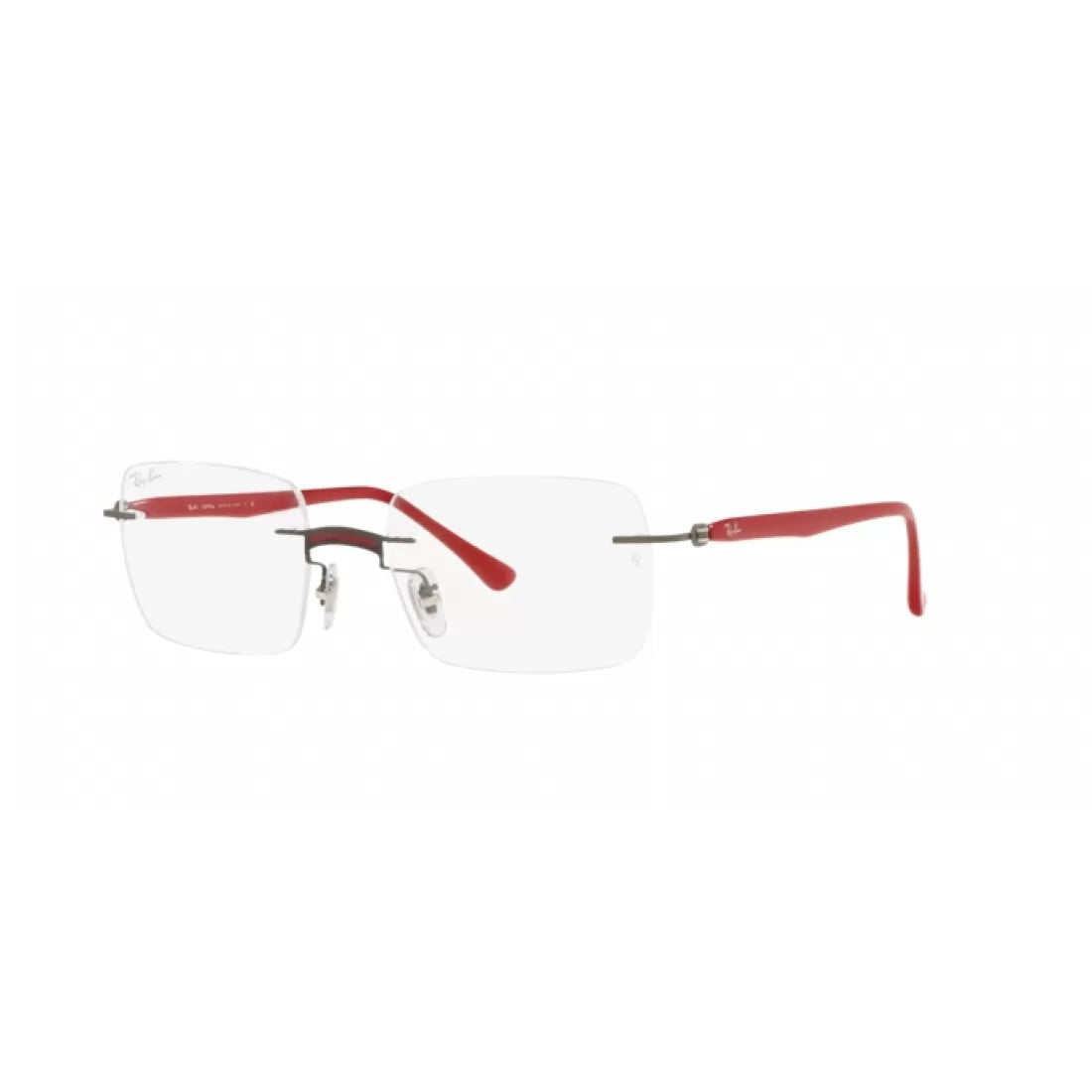 UNISEX EYEGLASSES RAY-BAN RX 8767 - 1229 RED ON GUNMETAL POLISHING CALIBER 51 