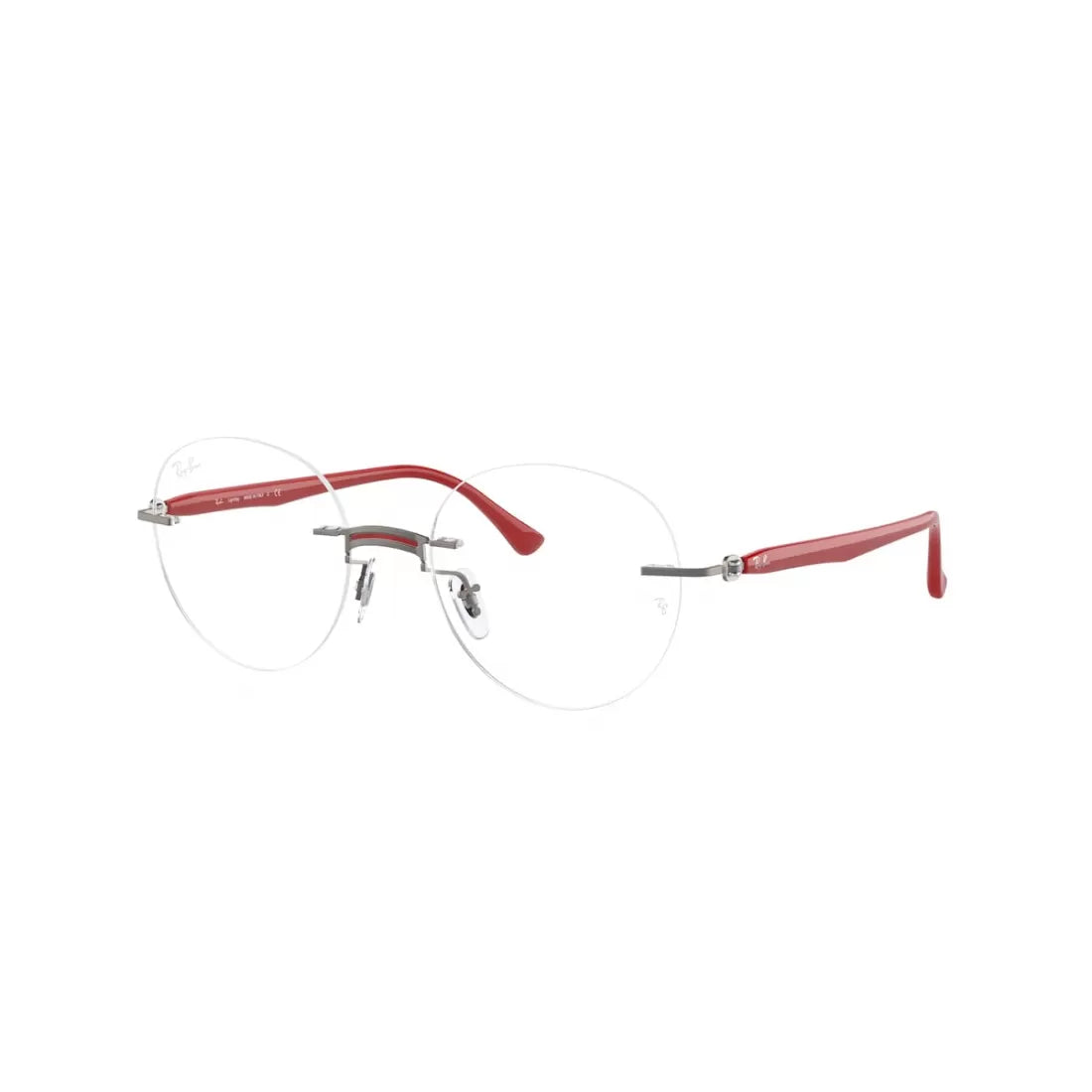 UNISEX EYEGLASSES RAY-BAN RX 8768 - 1229 RED ON GUNMETAL POLISHING CALIBER 50 