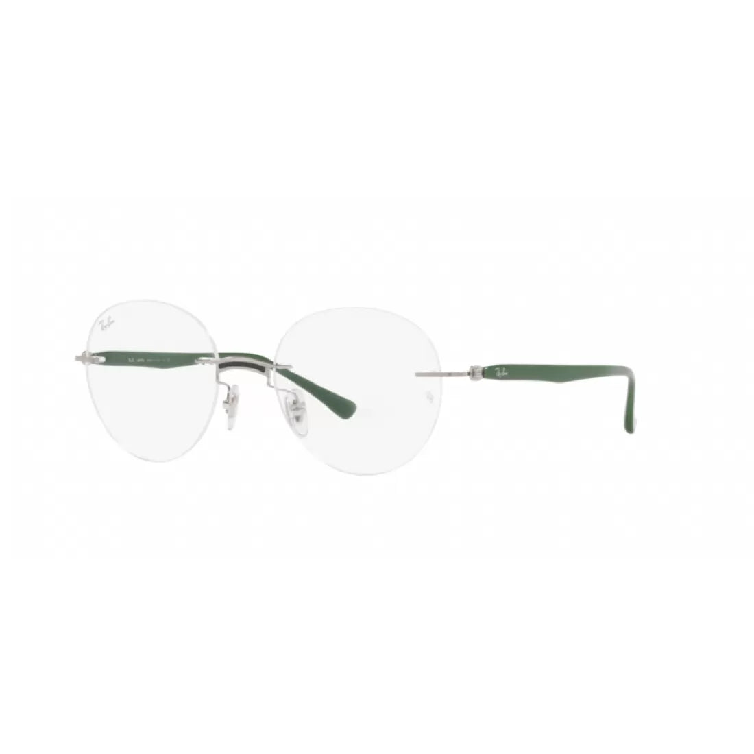 UNISEX EYEGLASSES RAY-BAN RX 8768 - 1232 MILITARY GREEN ON SILVER CALIBER 48 