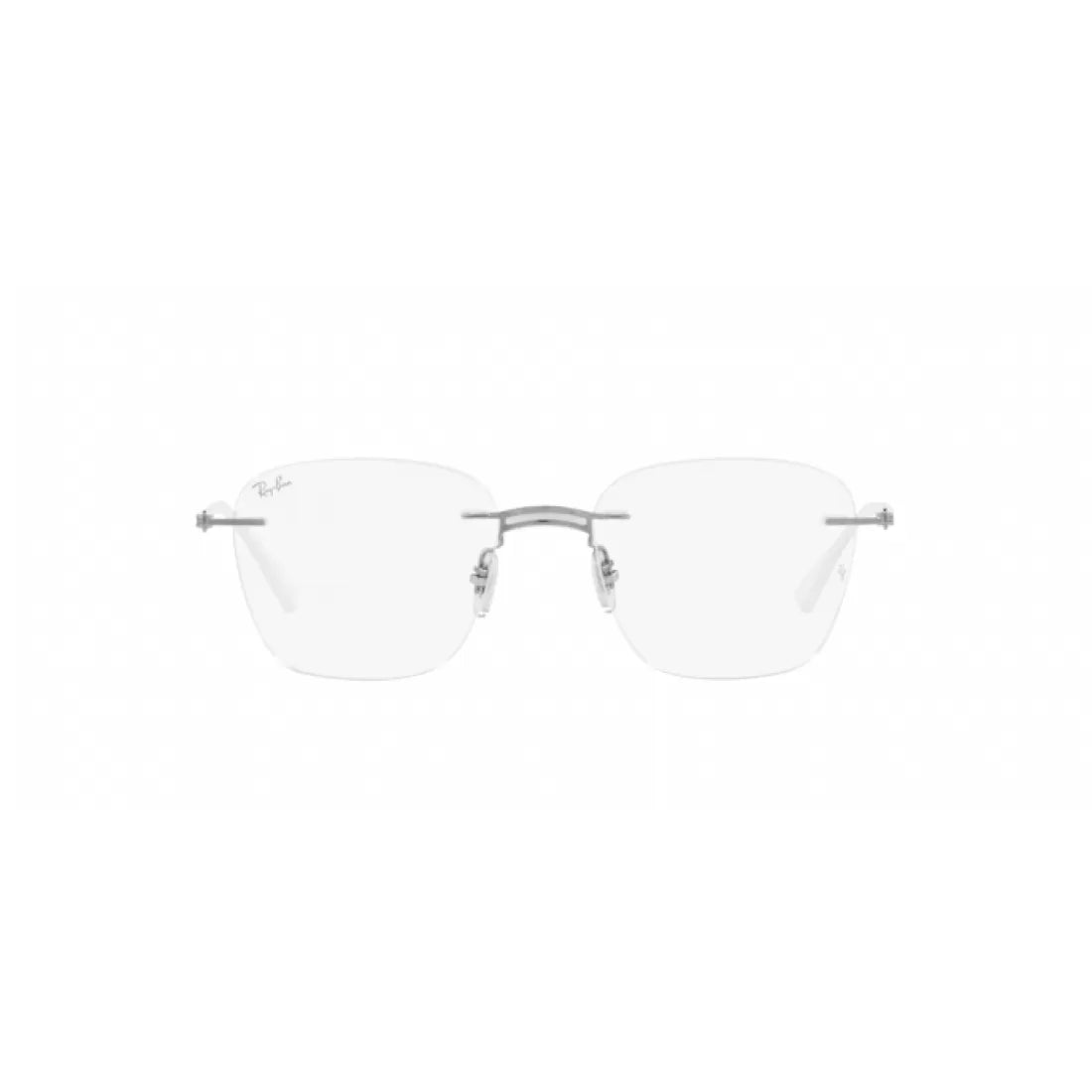 UNISEX EYEGLASSES RAY-BAN RX 8769 - 1228 WHITE ON SILVER CALIBER 49 