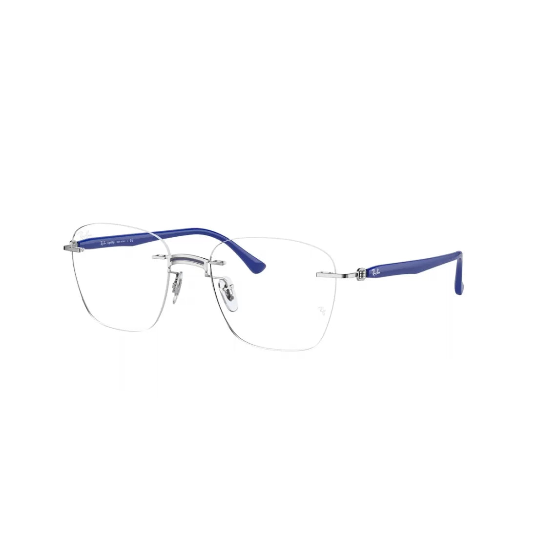 UNISEX EYEGLASSES RAY-BAN RX 8769 - 1231 BLUE ON SILVER CALIBER 51 